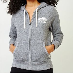 EUC, Barely Worn XS Roots Original Gray Full Zip hoodie